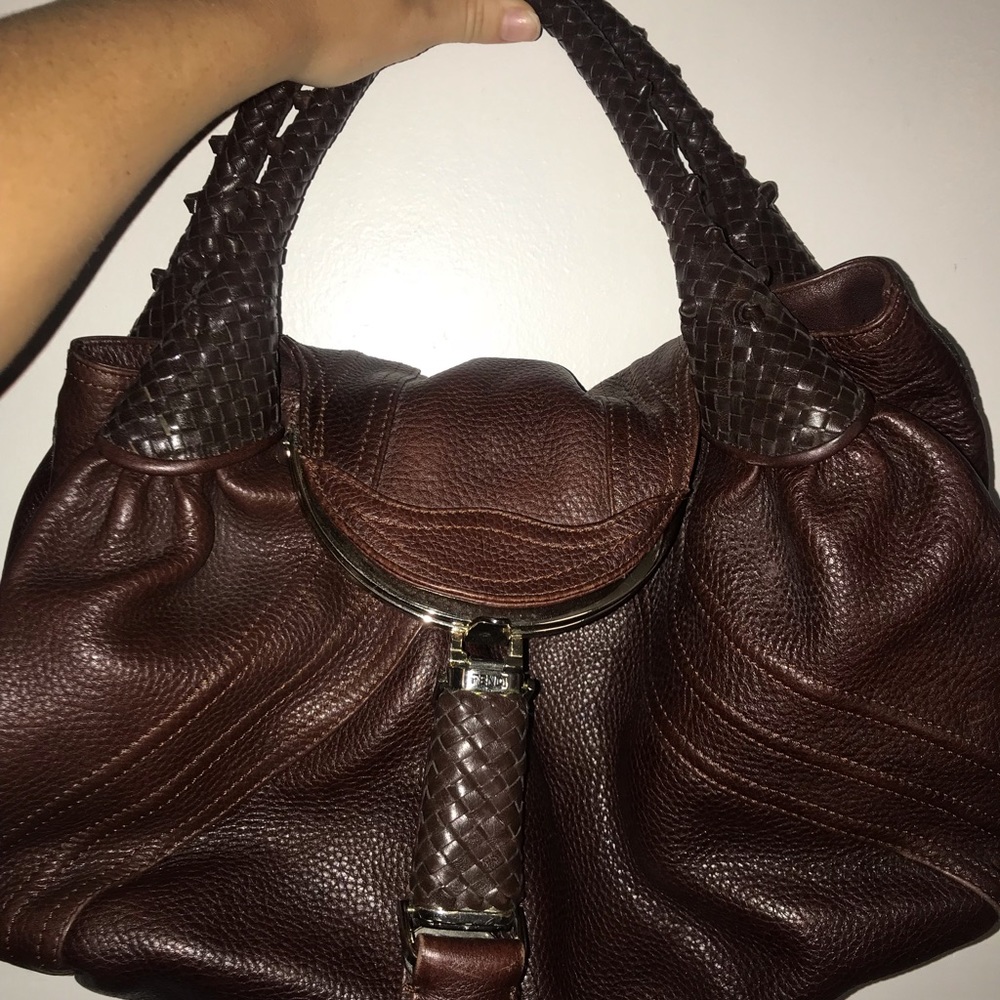 Fendi Spy Cognac Leather Satchel - Picture 3 of 5